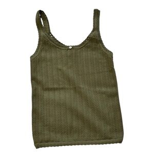 Wilfred Khaki Green Textured Tank Top